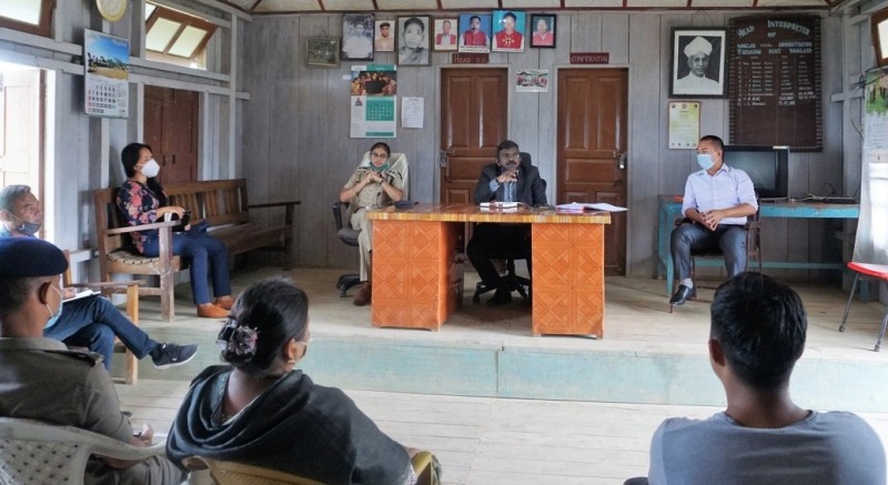 DC Noklak Reny Wilfred, IAS addressing the Noklak District Task Force on COVID-19 meeting held on September 11. (DIPR Photo)
